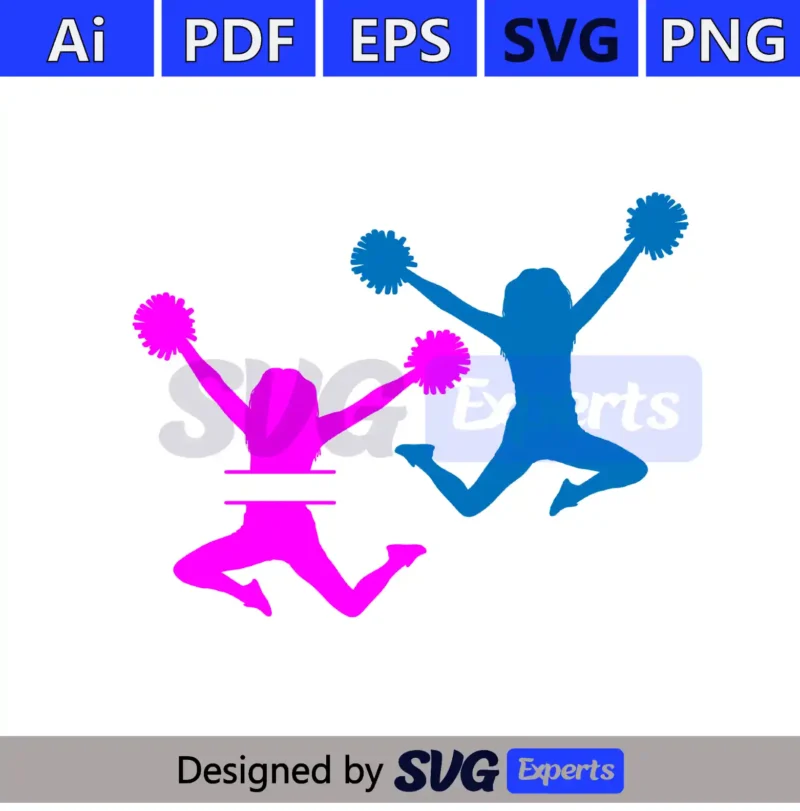 Cheerleader SVG | Cheerleaders Split Monogram - SVG Expert