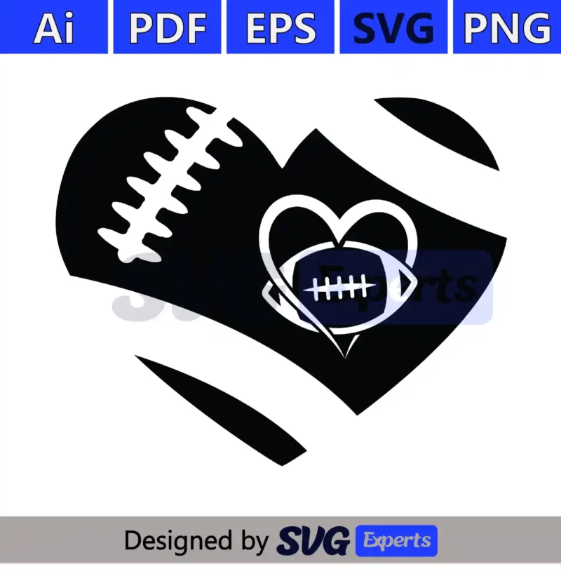 Football With Heart SVG